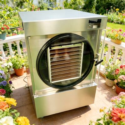 مجفف تجميد منزلي من الفولاذ المقاوم للصدأ SUS304 يعمل بضاغط دانفوس 220 فولت أحادي الطور 50/60 هرتز محسّن للاستخدام المنزلي وحفظ الطعام