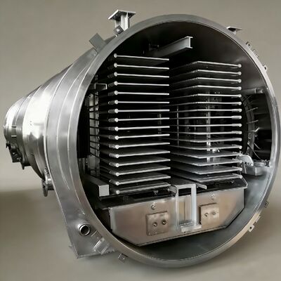 حجم الغرفة 12700 2600 3300mm مجفف التجميد الصناعي مع وحدة تبريد BITZER أو Leybold ومستوى الفراغ أقل من 13Pa لضمان تجفيف التجميد