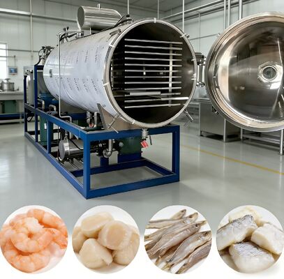 نظام التحكم بـ PLC آلة مجفف التجميد الفراغية تقدم وقت التجفيف من 20 إلى 24 ساعة مصممة لعمليات تجفيف التجميد