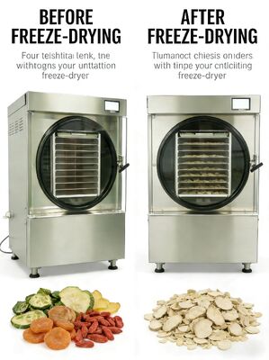 مجفف تجميد منزلي بمضخة تفريغ Baosi ثنائية المرحلة، طريقة تسخين كهربائية، سعة 20 إلى 25 كجم، سهولة التشغيل والصيانة