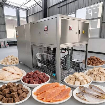 مجفف الفراغ التجمد الغذائي مع نطاق درجة حرارة التجفيف التجميدي من -40 إلى 80 درجة وباوسي أو بيتزر مضخة الفراغ للعمل