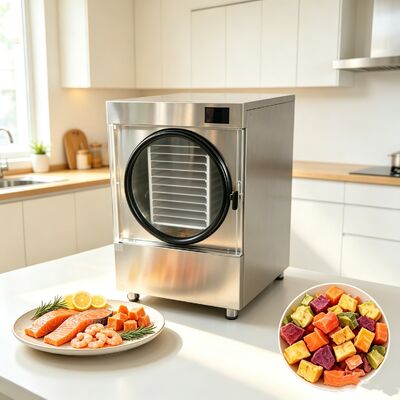 SUS304 الفولاذ المقاوم للصدأ المنزلي مجفف التجميد مستوى الضوضاء أقل من 50dB يوفر تشغيل هادئ وبناء متين للتجفيف التجميدي