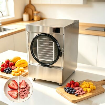 220 فولت 1PH 50 60HZ مجفف التجميد المنزلي 215kg سعة مستوى الضوضاء 50dB صديق للمستخدم جهاز تجفيف التجميد الغذائي