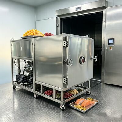 حجم الغرفة 1800 1700 1300mm مجفف الخضروات التجميدي الذي يقدم سعة دفعة 100 كجم مصممة خصيصًا لحلول تجفيف الخضروات